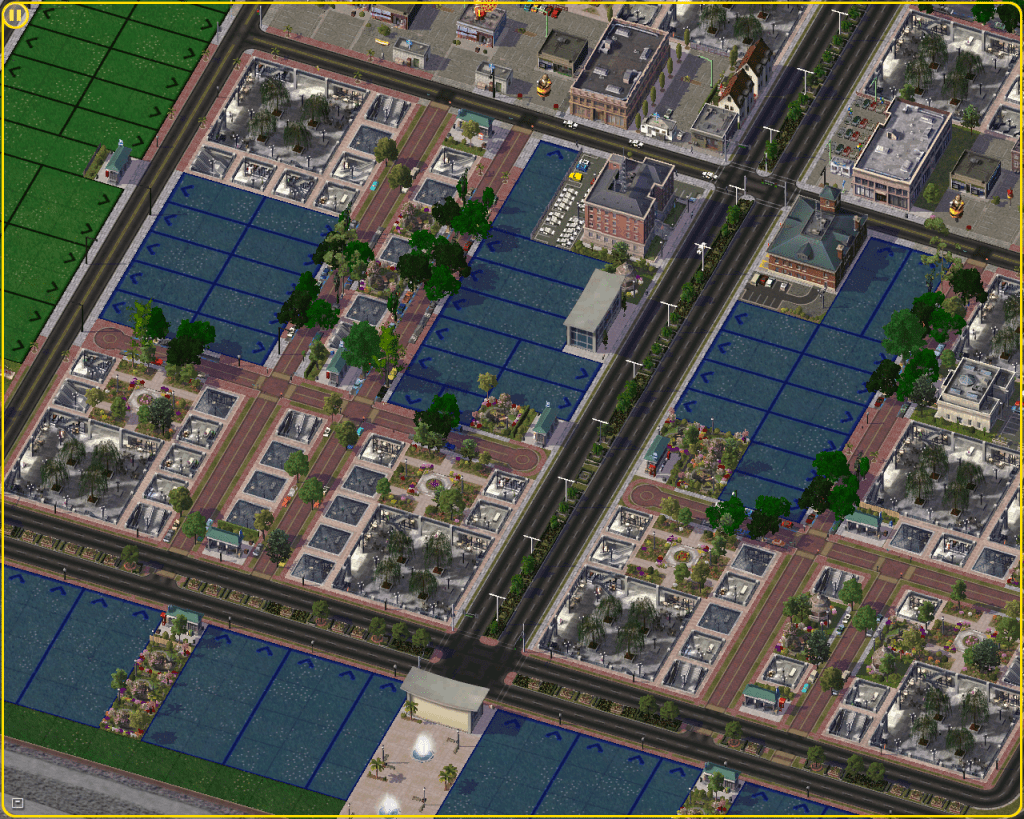 Commercial Area with underground Plazas  