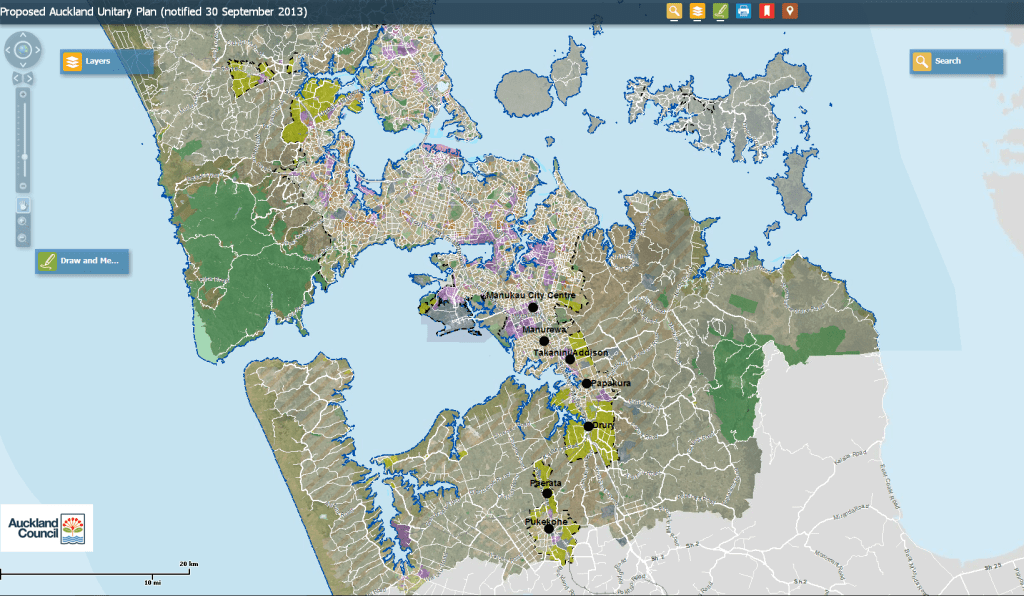 Southern Rural Urban Boundary with Future urban zones in yellow
