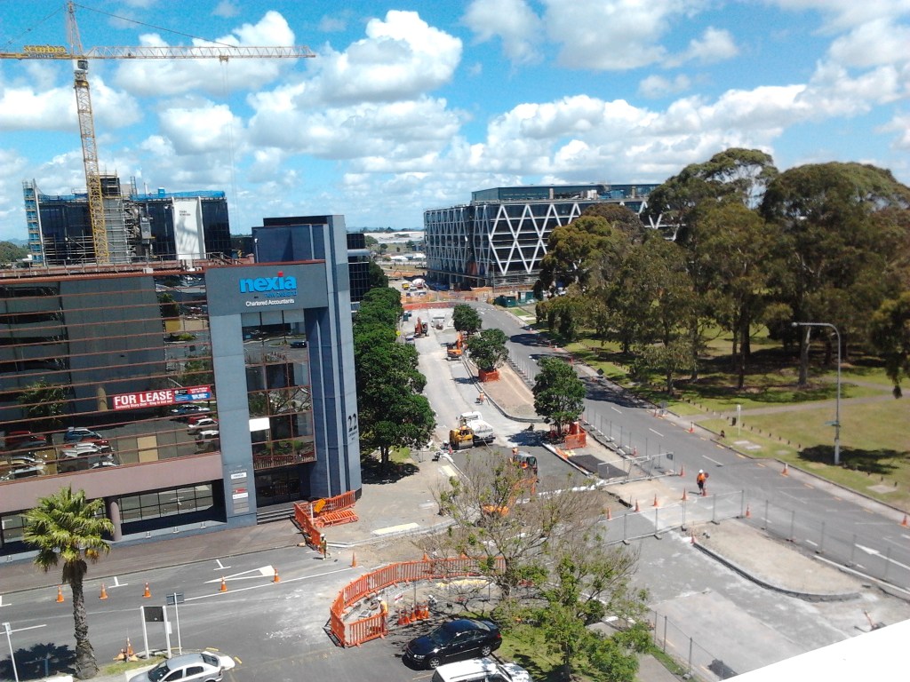 Davis Avenue Boulevard under construction 