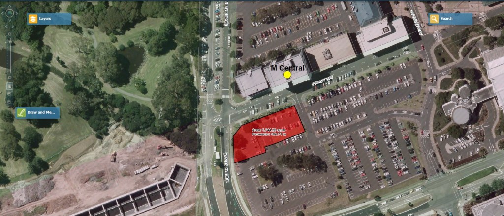 Area for suggested pocket park at Lot 59 Manukau City Centre