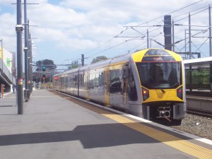 And away she goes on her maiden trip from Papakura to Britomart on the Southern Line.