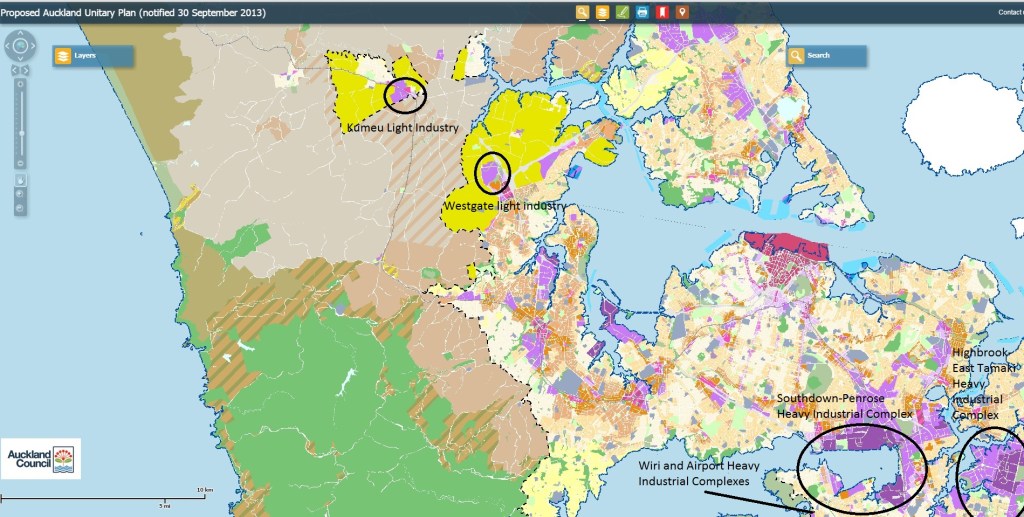 Auckland Industry Also Westgate and where it sits