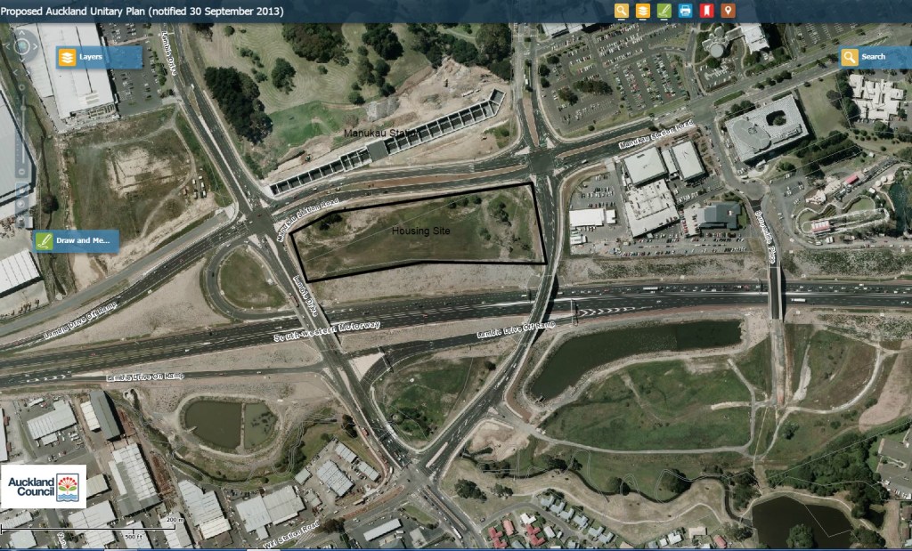 Manukau housing site housing map close up