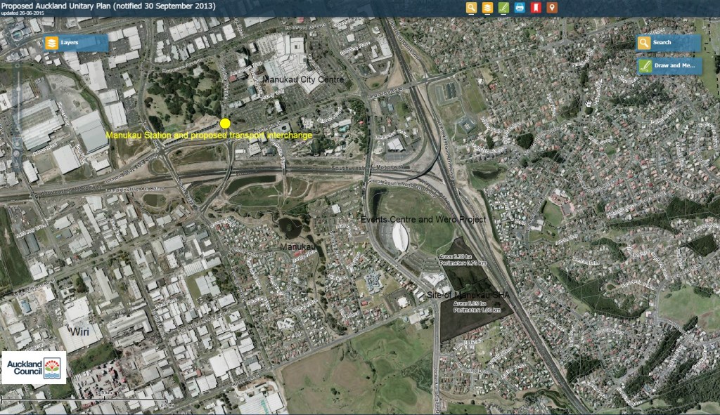 Manukau SHA site and in comparison to where it is