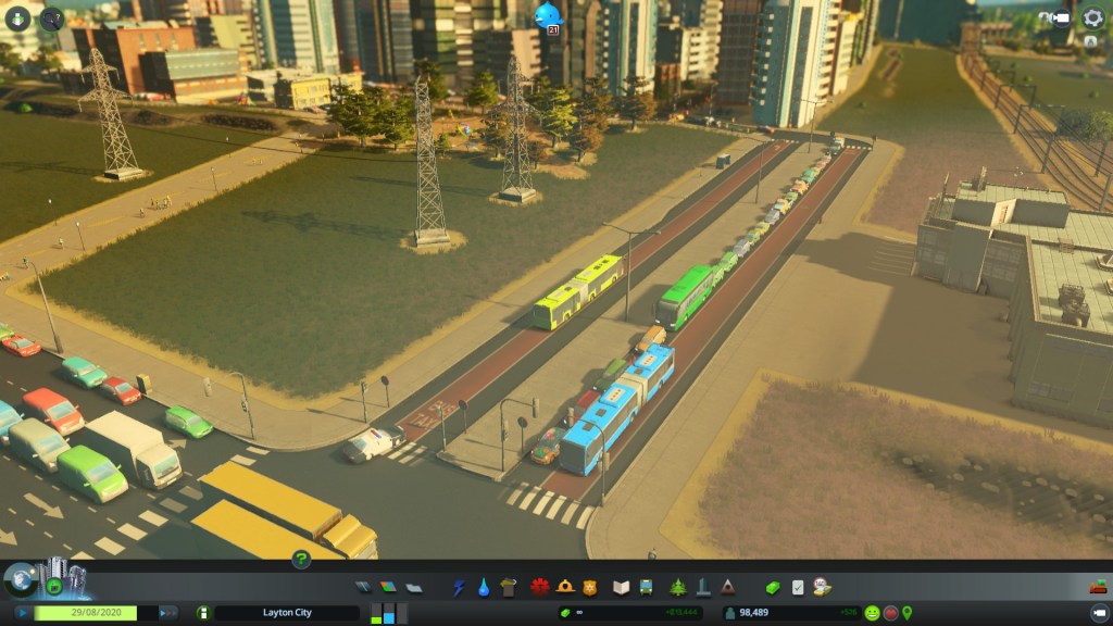 New bus lanes on a 4 lane road. 