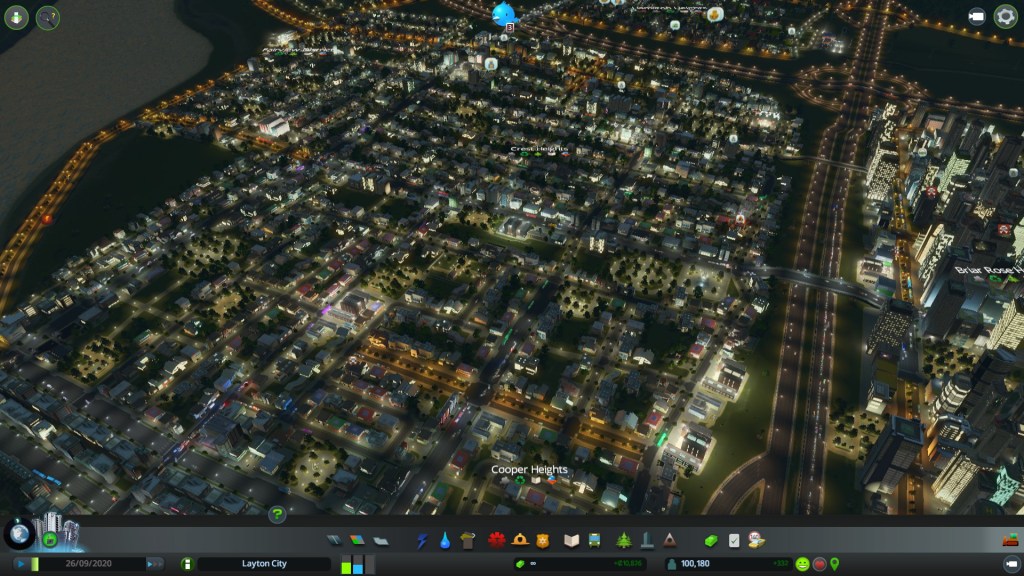 Suburbia at night