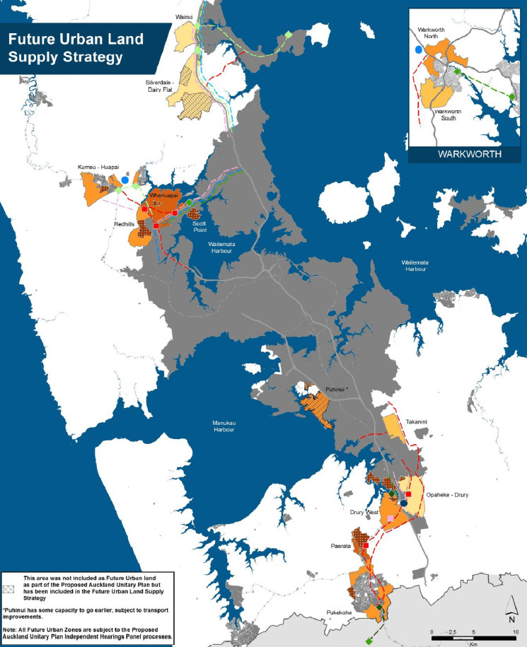 Future Urban Land Supply Study Map Source: Auckland Council and Auckland Transport