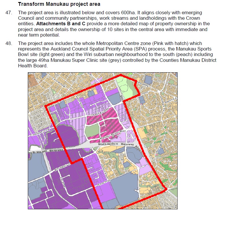 Manukau Transform Project area Source: Panuku Development Auckland