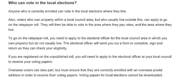 Who can vote in the Elections