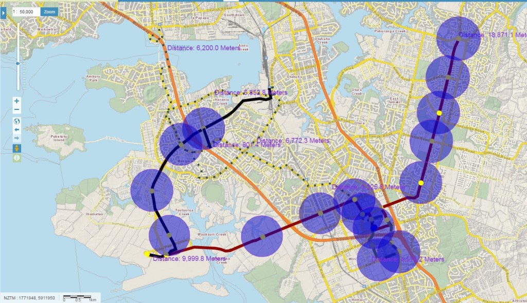 Both the heavy rail option from Otahuhu and the Botany LRT Line.