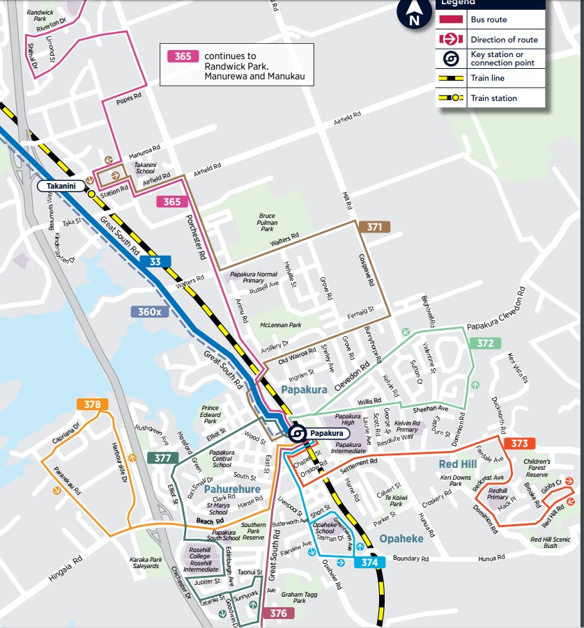 Papakura Busses under new network Source: Auckland Transport
