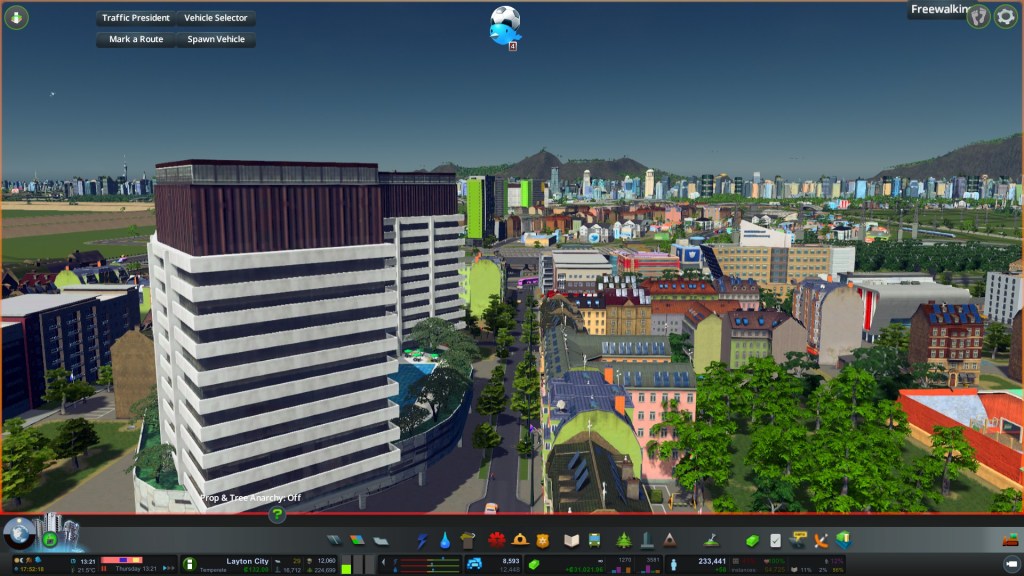Nice tree lined street in Cities Skylines version of Manukau City Centre. HUMANISING
