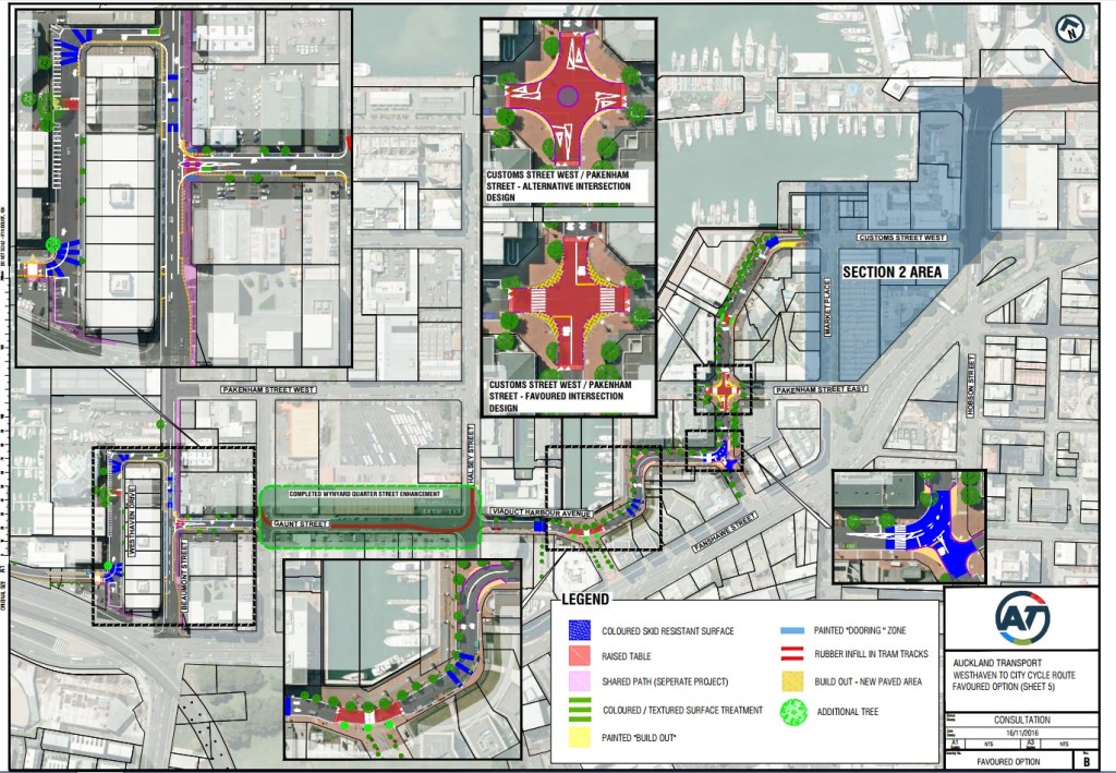 Wynyard Quarter cycle proposal Source: Auckland Transport
