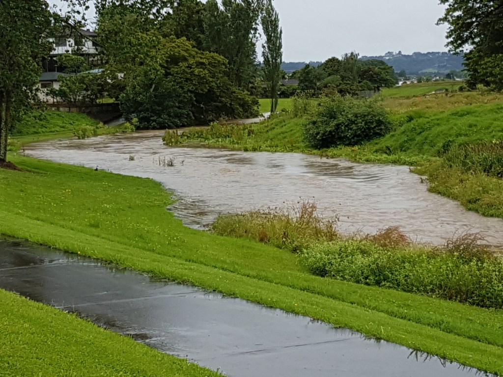 Papakura Stream in flood